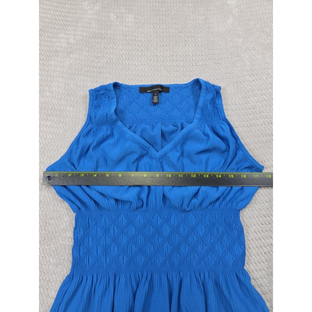 White House Black Market Shirt Womens Large Blue Peplum Sleeveless Stretch Tank - Picture 3 of 7